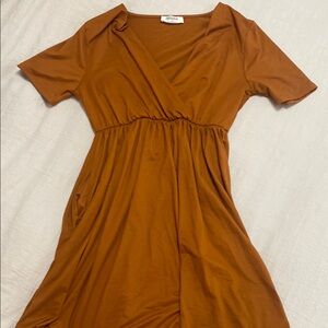 Zenana Women's Burnt Orange Wrap Dress